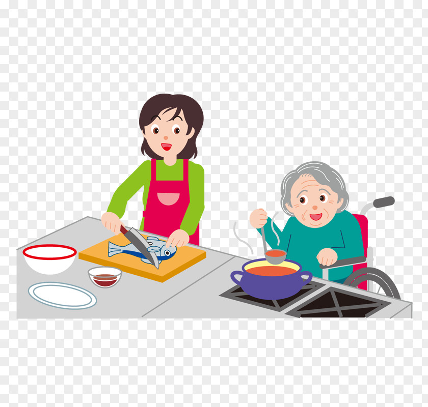 Grandma Cooking Vector Graphics Image Illustration Kitchen PNG