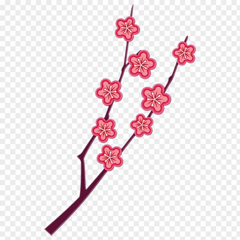 Pedicel Magenta Cherry Blossom PNG
