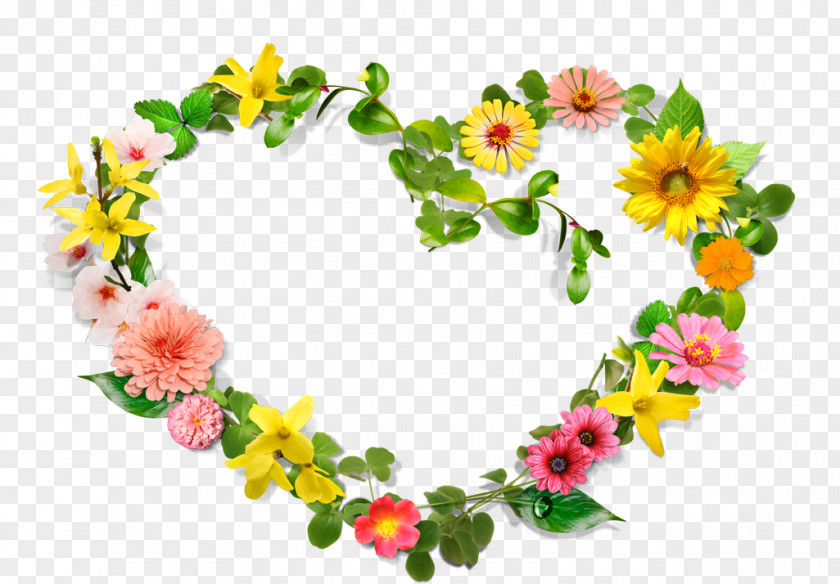 Border Floral Design Flower Heart Wreath Clip Art PNG