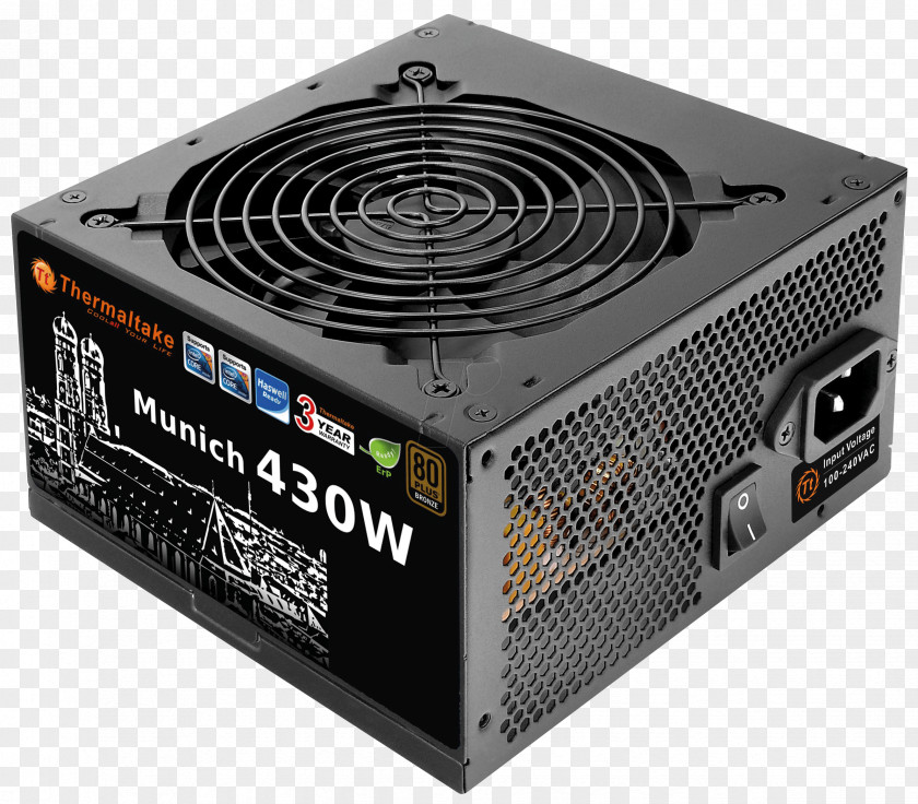 Computer Power Supply Unit 80 Plus Converters ATX Thermaltake PNG