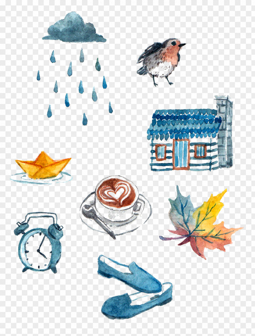 Bird House Alarm Clock Clouds Paper Clip Art PNG