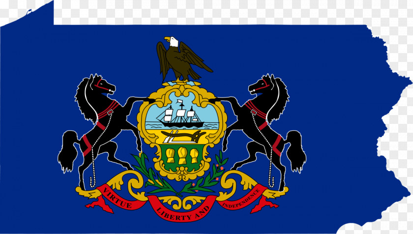 Flag And Coat Of Arms Pennsylvania Map Stock Photography PNG