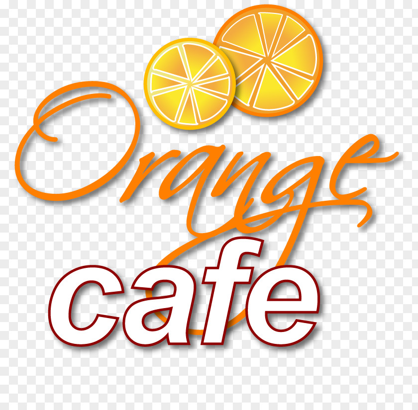 Orange Cafe Logo Brand Line Font PNG