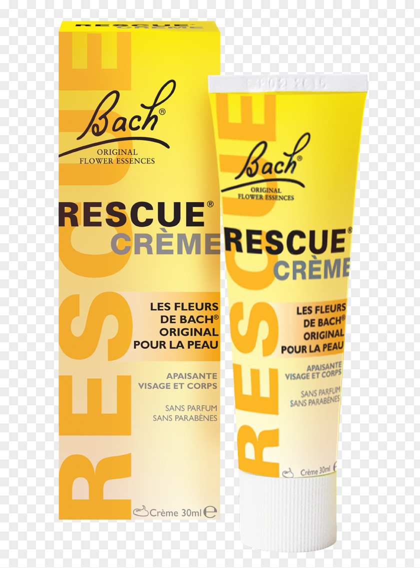 Rescue Tube Sunscreen Lotion Bach Original Flower Remedies Cream PNG