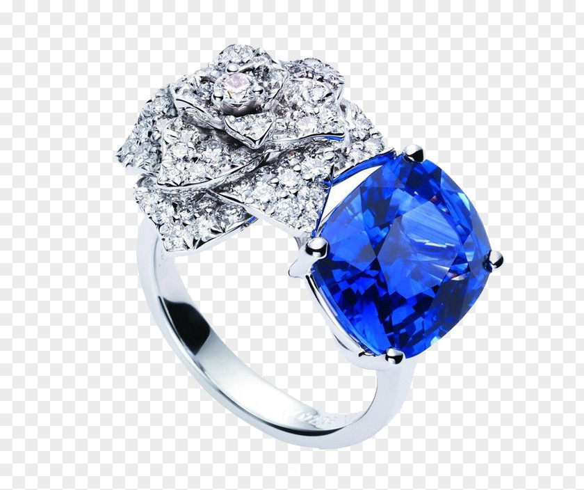 Sapphire Rose Diamond Ring Earring Piaget SA Jewellery Gemstone PNG