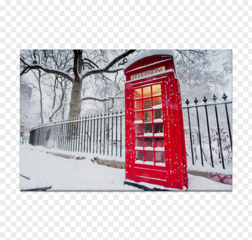 Snow Telephone Booth Red Box Mobile Phones Wallpaper PNG