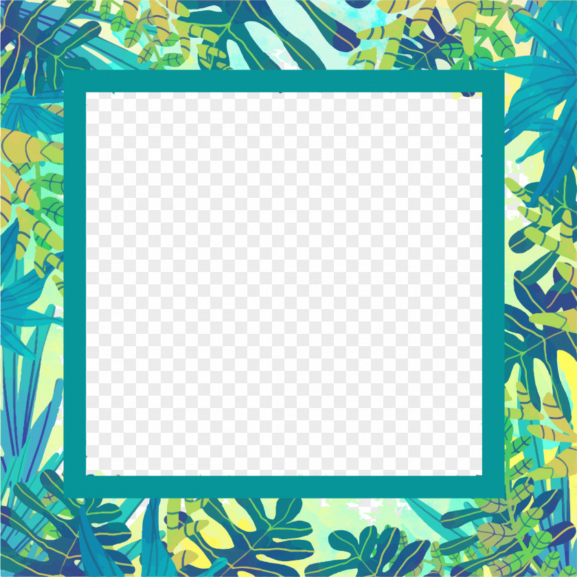 Summer Plant Vector Border Euclidean Watercolor Painting PNG