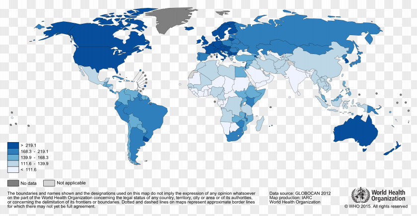 Cancer Astrology Epidemiology Of World Map Incidence Colorectal PNG