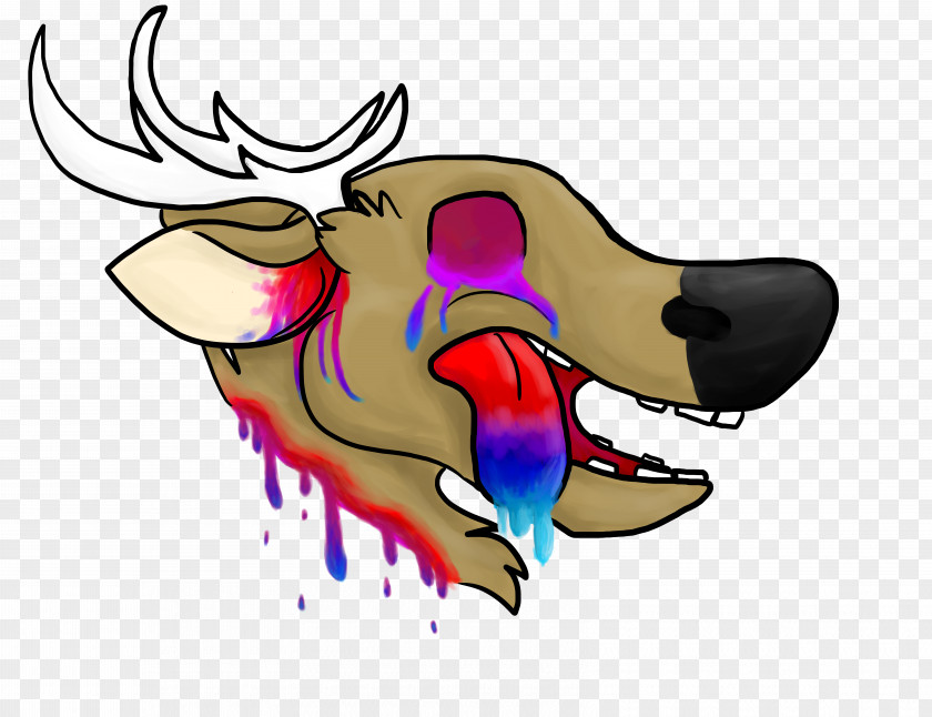 Large Deer Head Dog Drawing Clip Art PNG