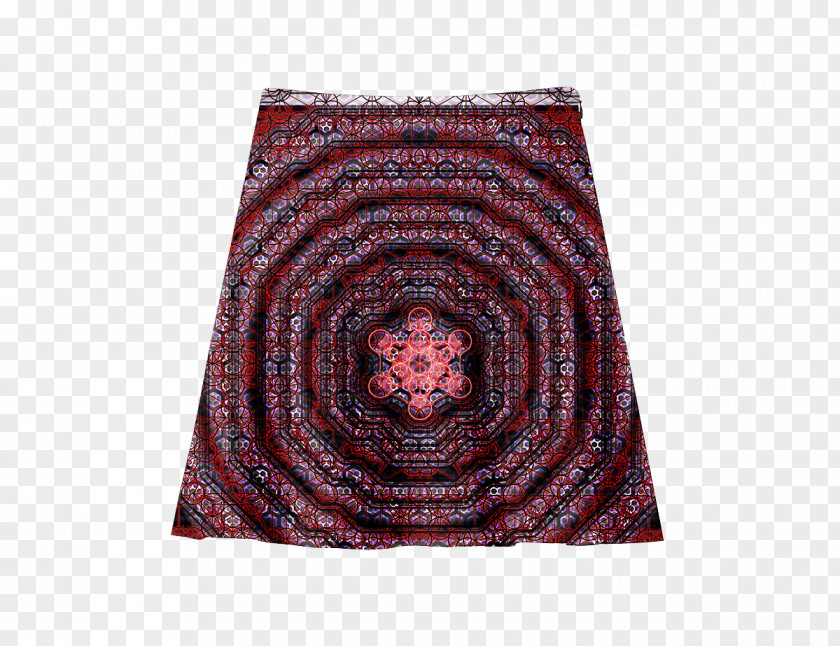 Metatrons Cube Flooring Maroon Velvet Skirt PNG