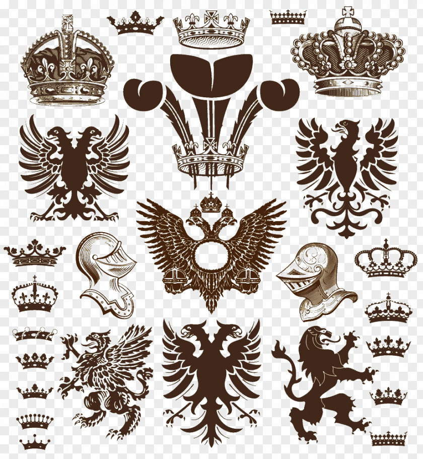 Nostalgic Knight Decorative Motifs Heraldry Logo Illustration PNG