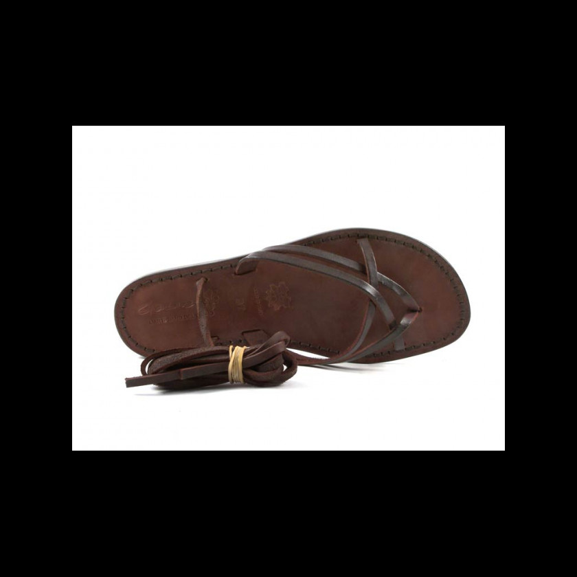 Dark Brown Flat Shoes For Women Suede Leather Shoe Flip-flops Sandal PNG