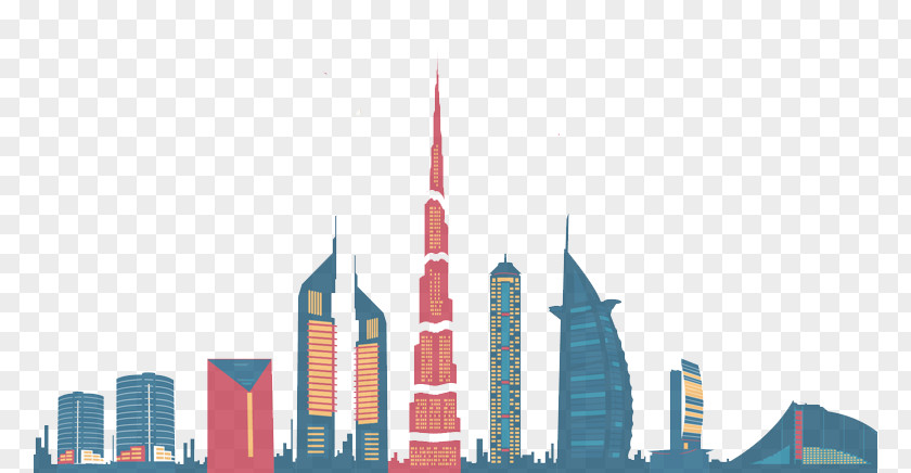 Dubai Tour Skyline Qinnovation Building Silhouette PNG