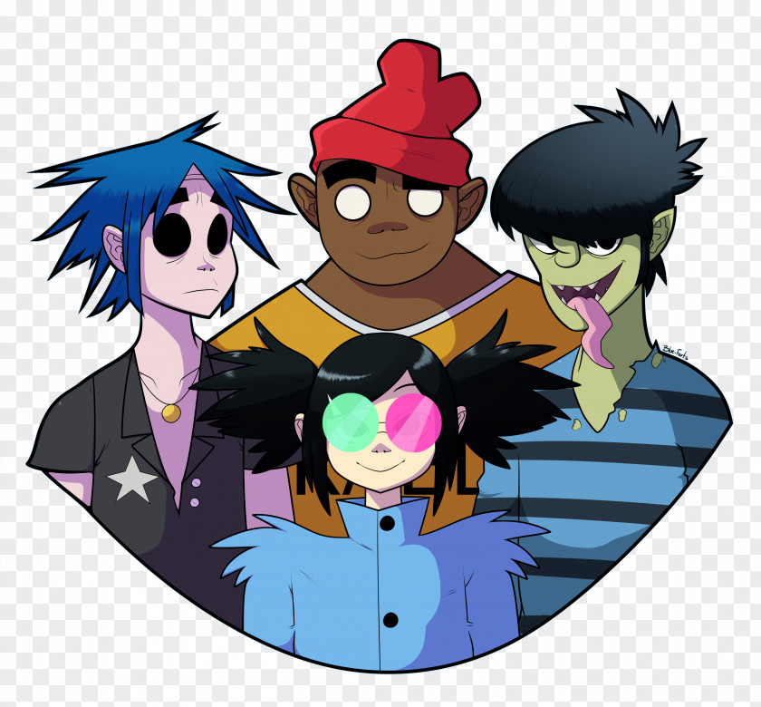 Gorillaz Vertebrate Character Fiction Clip Art PNG