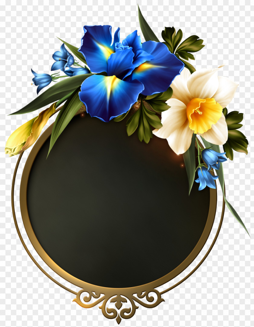Flower Floral Design Clip Art Borders And Frames Blue Image PNG