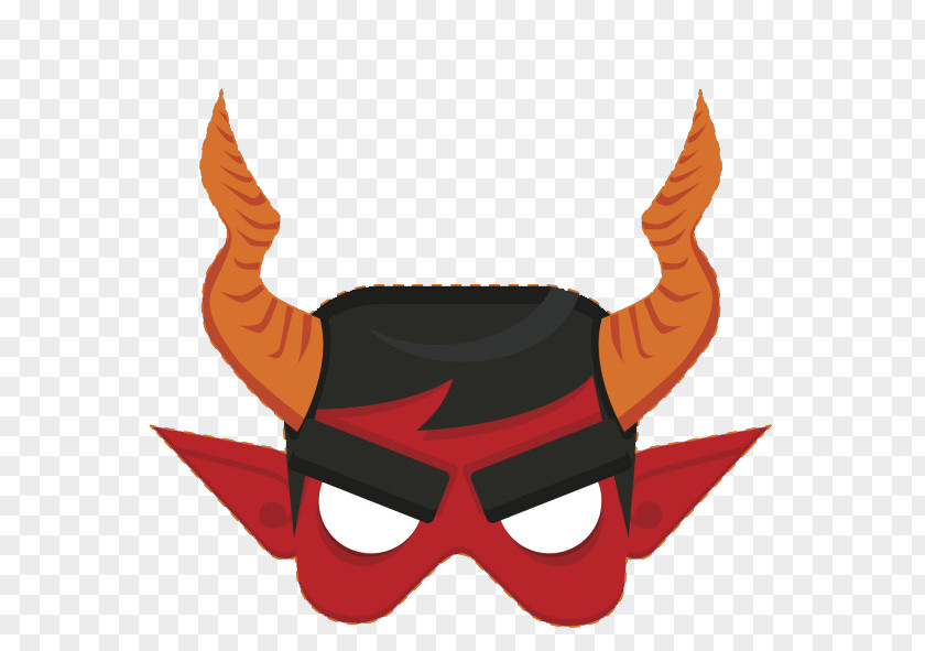 Red Devil Cartoon Mask Masquerade Ball PNG