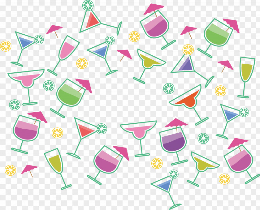 Colored Cocktail Pattern Juice Wine Liqueur PNG