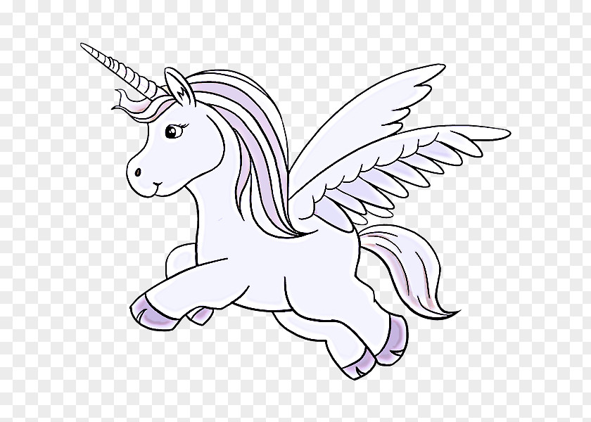 Coloring Book Wing Unicorn PNG