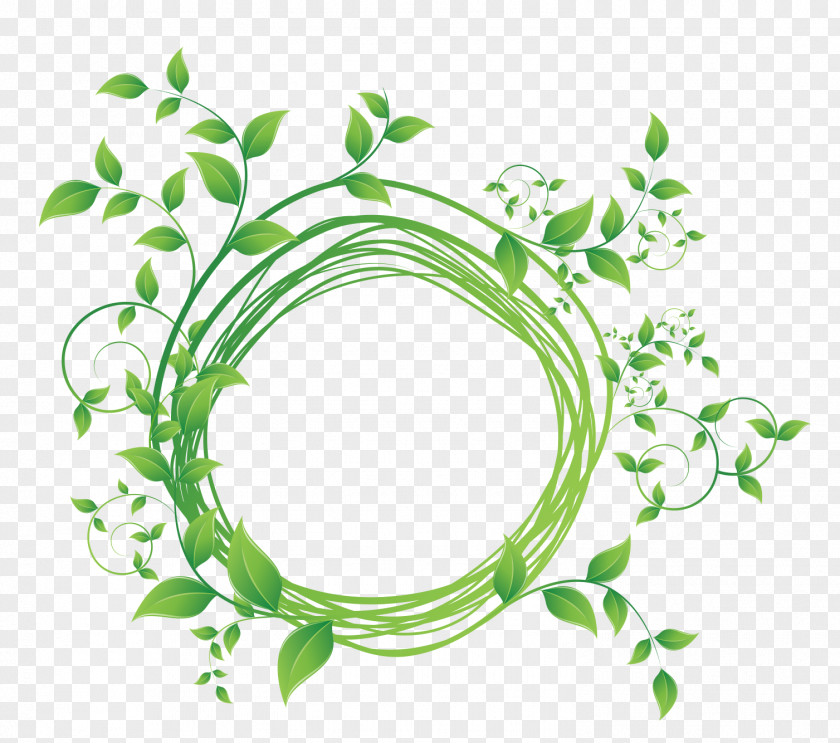 Green Leaf Round Frame Vector Diagram Royalty-free Stock Photography PNG