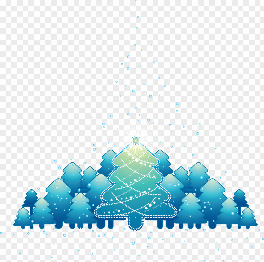 Mystery Blue Christmas Tree Clip Art PNG