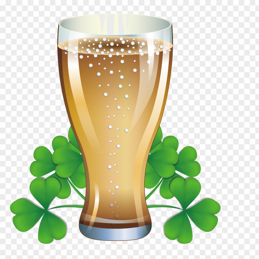 Vector Clover And Beer Champagne Glass PNG