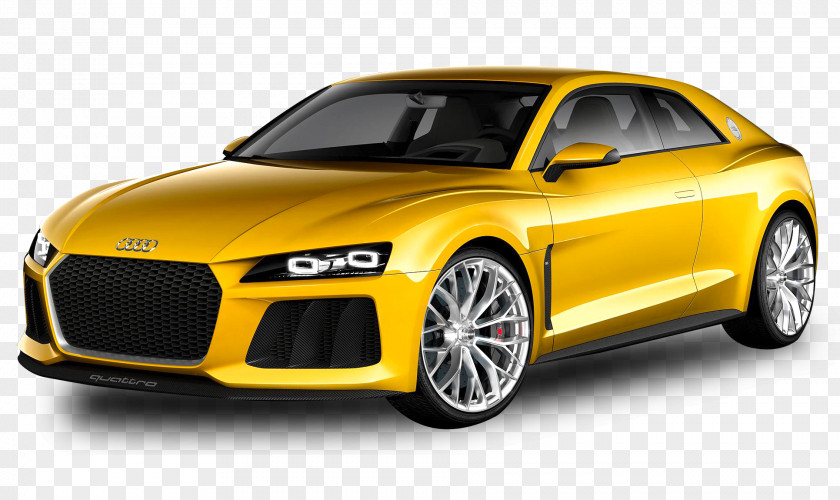 Yellow Audi Car Quattro Concept Sport International Motor Show Germany PNG