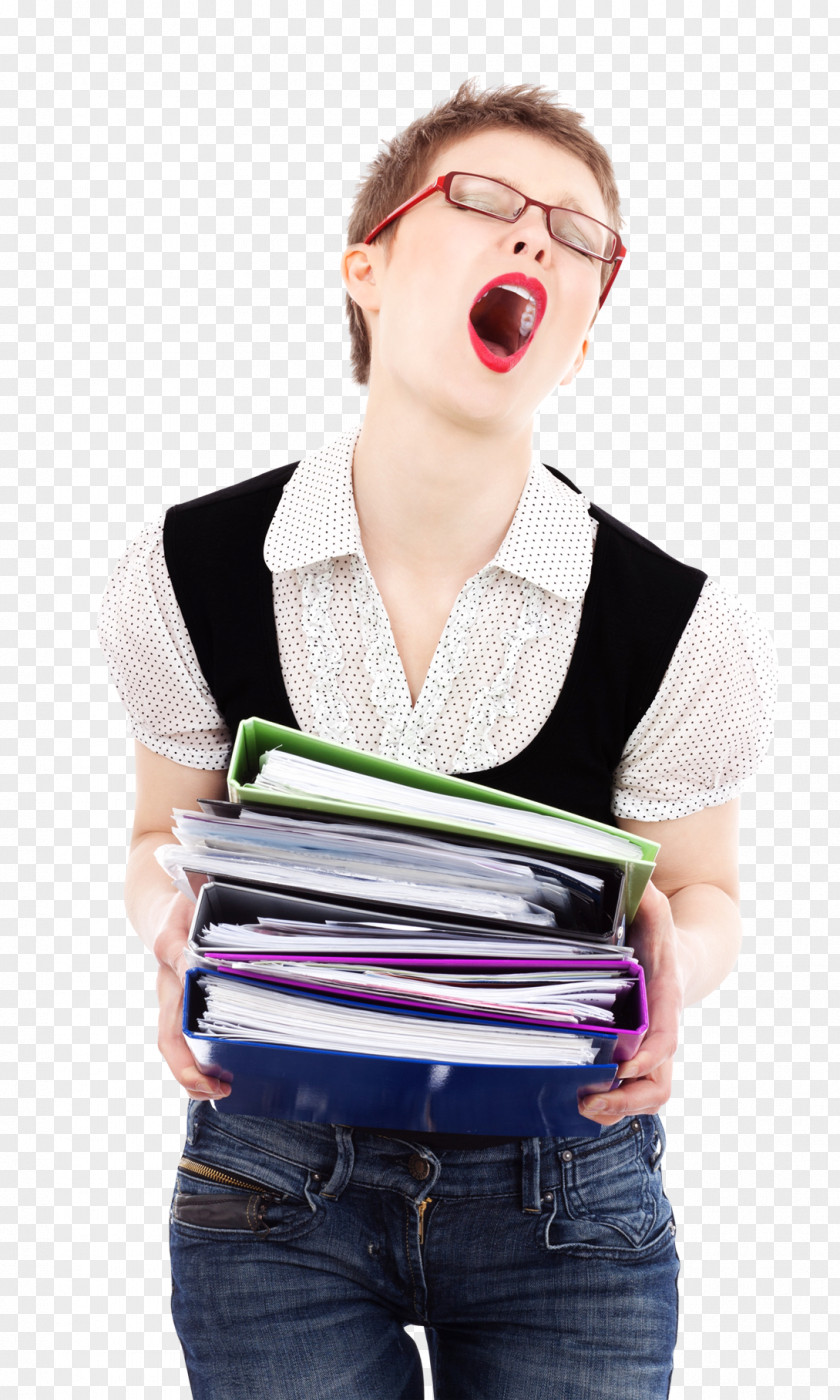 Business Woman Carrying Stack Of Files Stress Symptom Hypothyroidism PNG