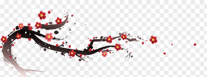 Ink Plum Chinese New Year Software Clip Art PNG