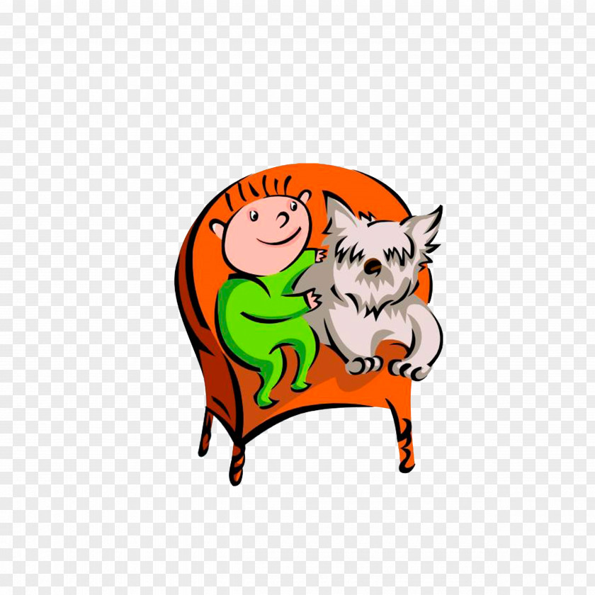 Puppies And Children On Sofa Dog Cat Child Clip Art PNG