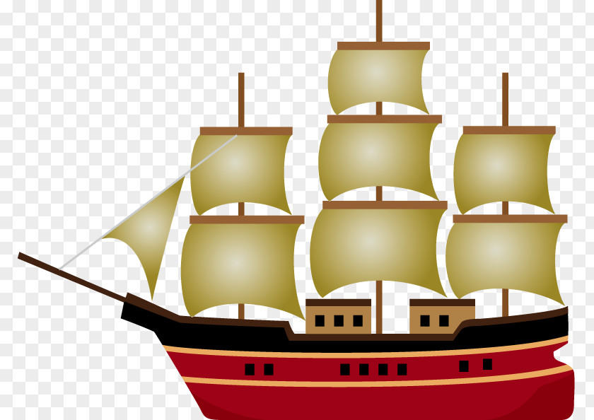 Ship Carrack Sailing Watercraft Illustration PNG