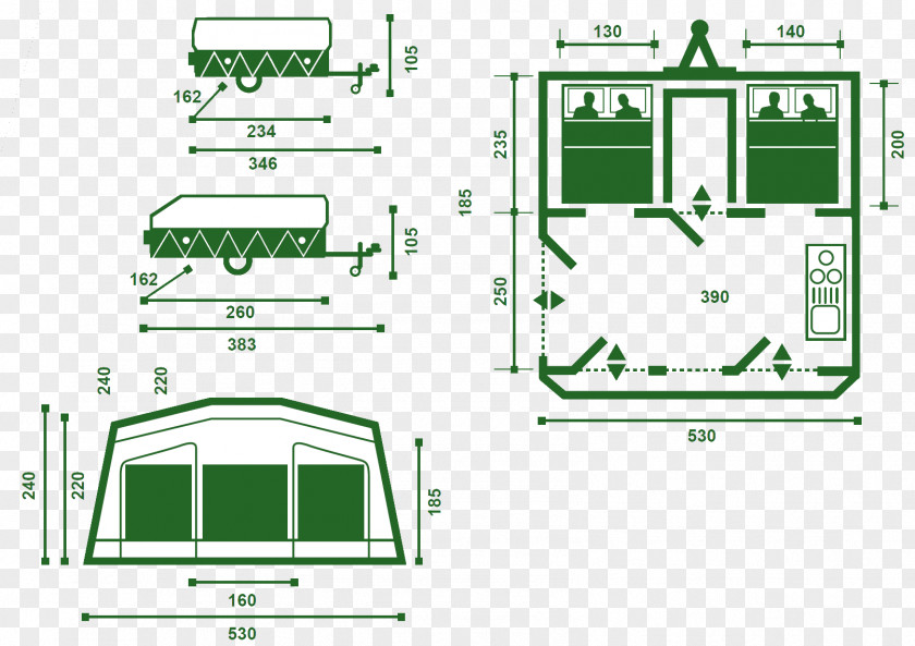 Cotton Material Caravan Popup Camper Tent Campsite Trailer PNG