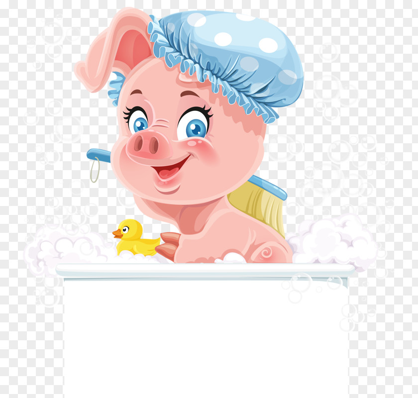 Pig Bath Domestic Bathtub Bathing Clip Art PNG