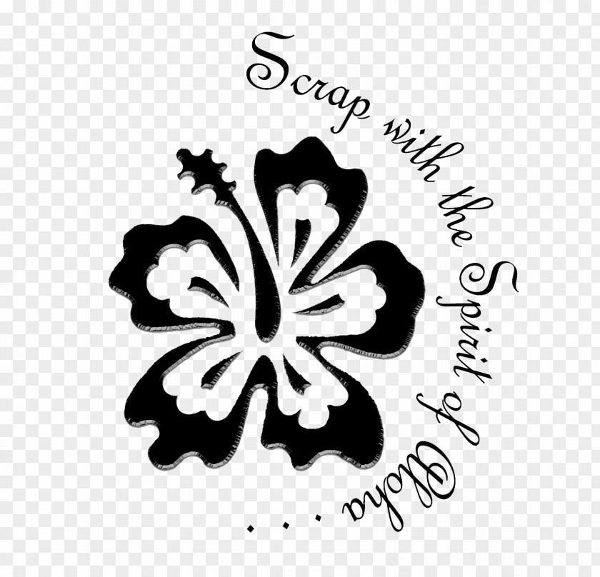 Aloha Summer Hibiscus Logo White Font PNG