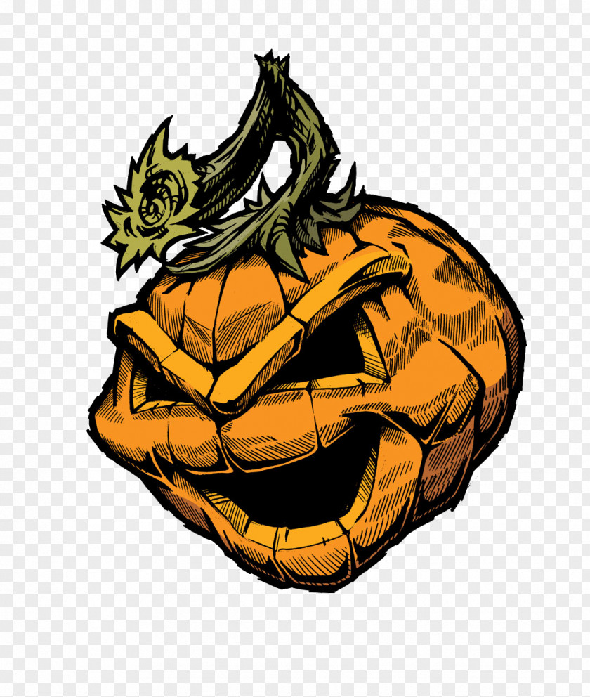 Horror Pumpkin Jack-o-lantern Halloween Illustration PNG