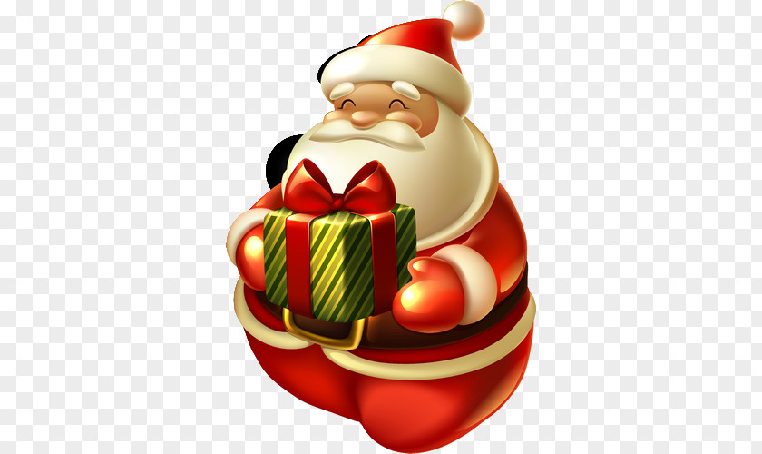 Santa Claus Christmas Tree Gift Card PNG