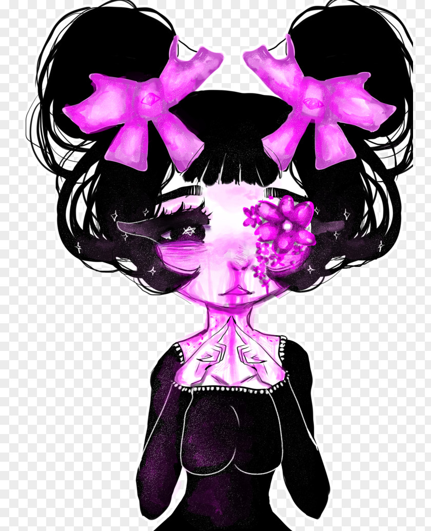 Many Flower Black Hair Character Fiction PNG