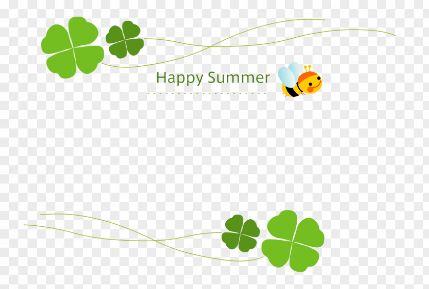 Clover Bees Border Four-leaf PNG