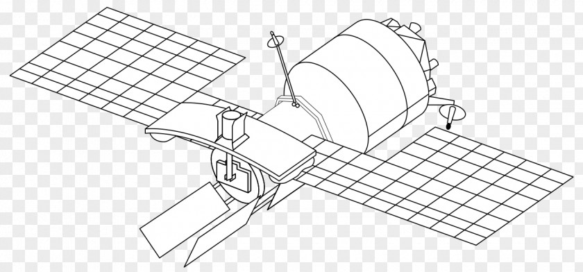 Drawing Almaz Satellite Space Station Vector Graphics PNG
