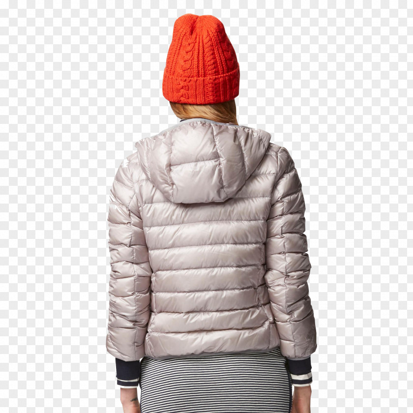 Female Models And Light Down Uniqlo Jacket Coat Feather Hood PNG
