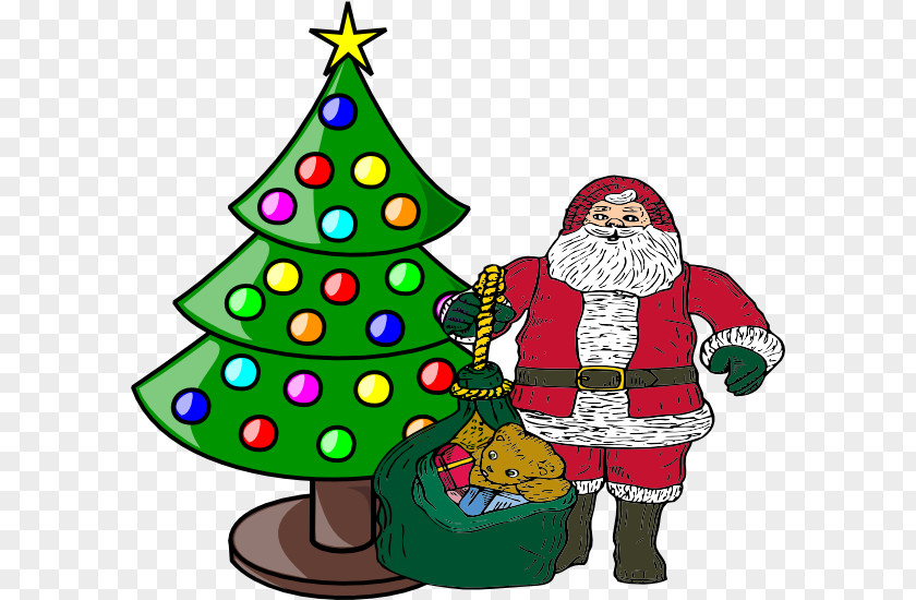 Santa Claus Christmas Tree Gift Clip Art PNG