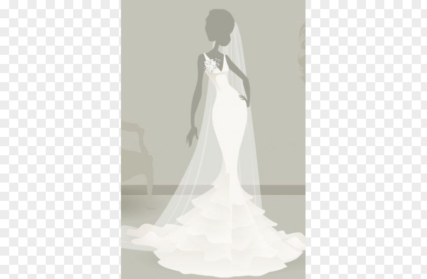Bride Wedding Dress Ivory Shoulder White Gown PNG