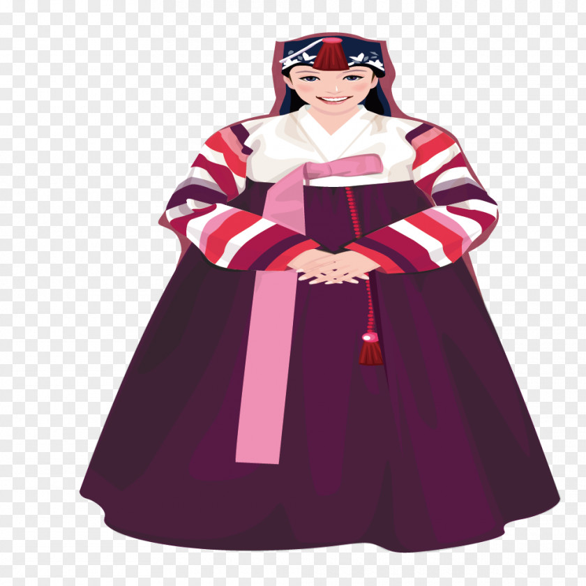 Korean Woman In Traditional Dress Clothing Korea Designer PNG