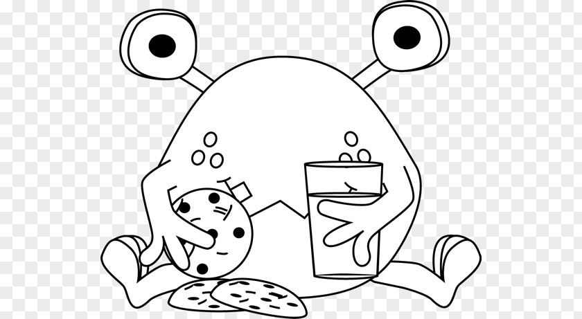 Monster Eating Cliparts Cookie Black And White Chocolate Chip Clip Art PNG