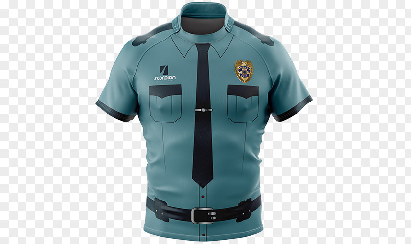 Police T-shirt Rugby Shirt Sleeve Jersey PNG