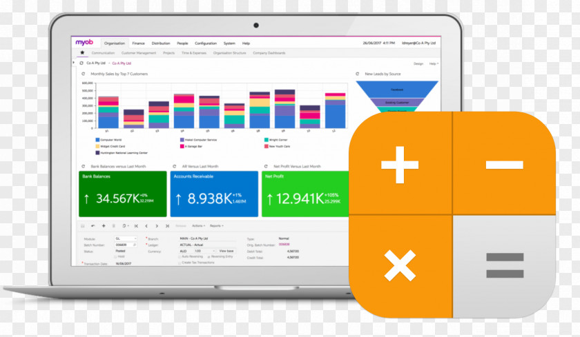 Advanced Technology Computer Program MYOB Enterprise Resource Planning Software Information PNG