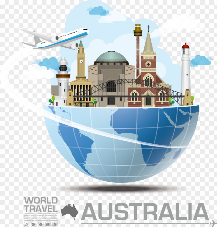 Building Decoration Australia Attractions Infographic Illustration PNG