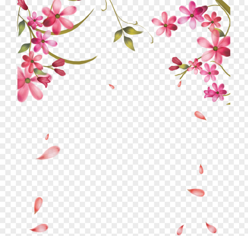 Falling Petals Flower Bouquet Clip Art PNG