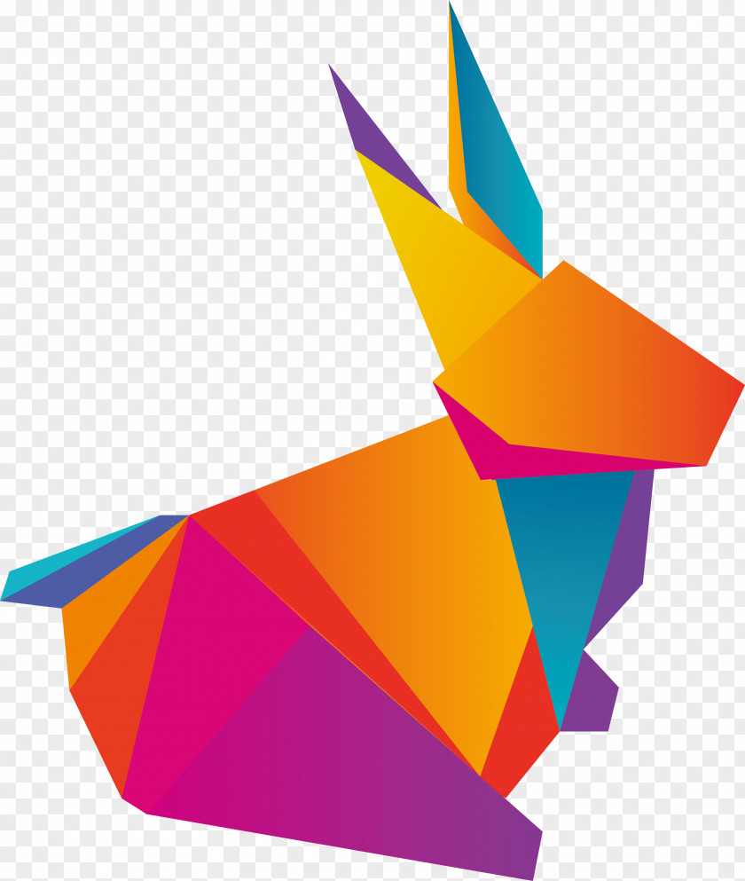Bunny PaperCut Design Paper Rabbit Euclidean Vector Logo PNG
