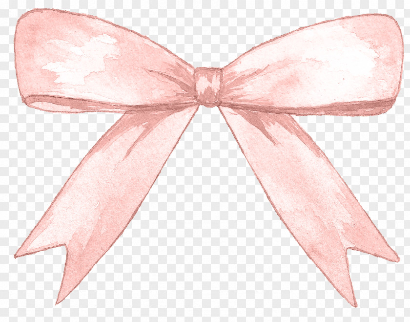 Hand Painted Watercolor Pink Bow Painting PNG