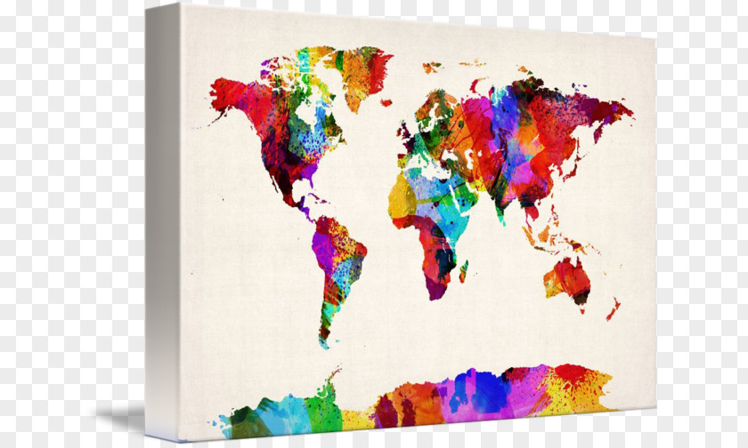 Painting World Map Abstract Art PNG